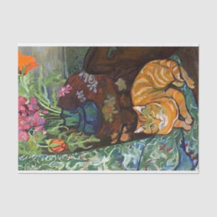Katze und Bouquet, Suzanne Valadon Seidenpapier