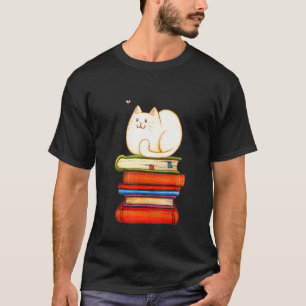 Katze und Buch Bücherwurm Leser Katze Miau Liebhab T-Shirt