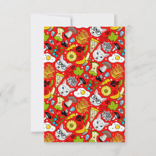 Katze und Ei in Rot Ankündigung