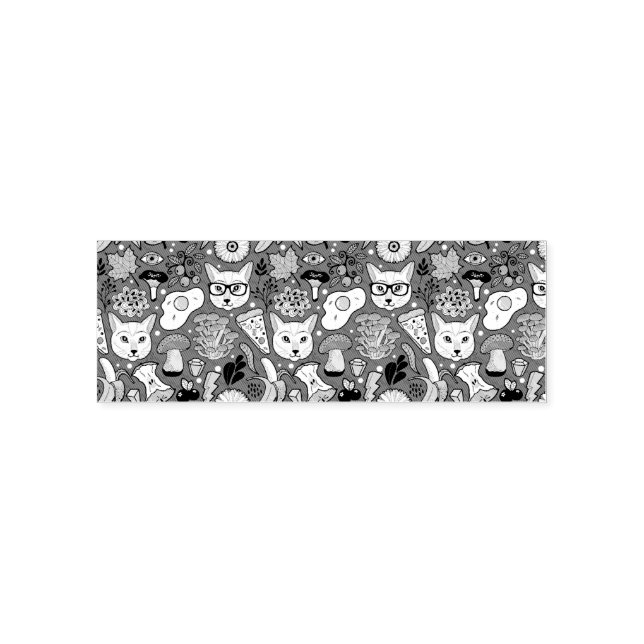 Katze und Ei in Rot Permastempel (Design)