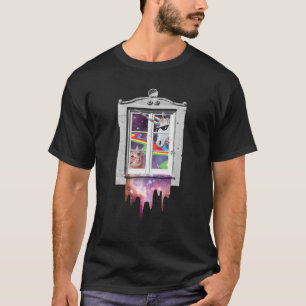 Katze und Einhorn im Weltraum T-Shirt