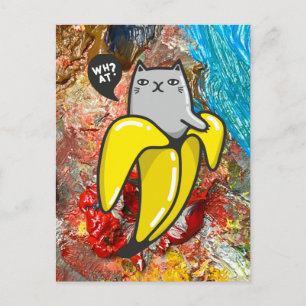 Katze und Farben Postkarte