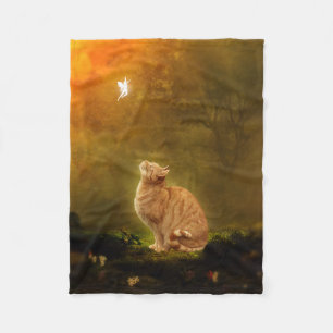 Katze und Fee Fleecedecke