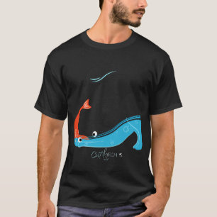 Katze und Fisch Illustration T-Shirt