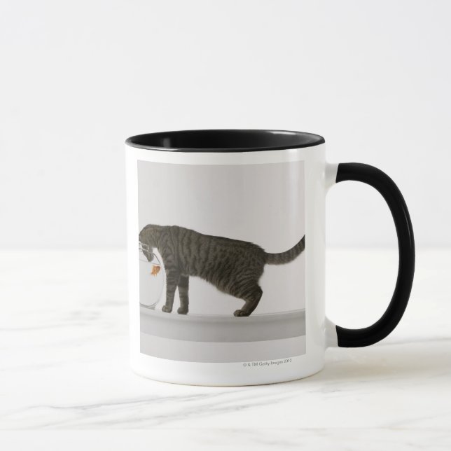 Katze und Goldfisch Tasse (Rechts)