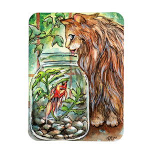 Katze und Goldfische Magnet