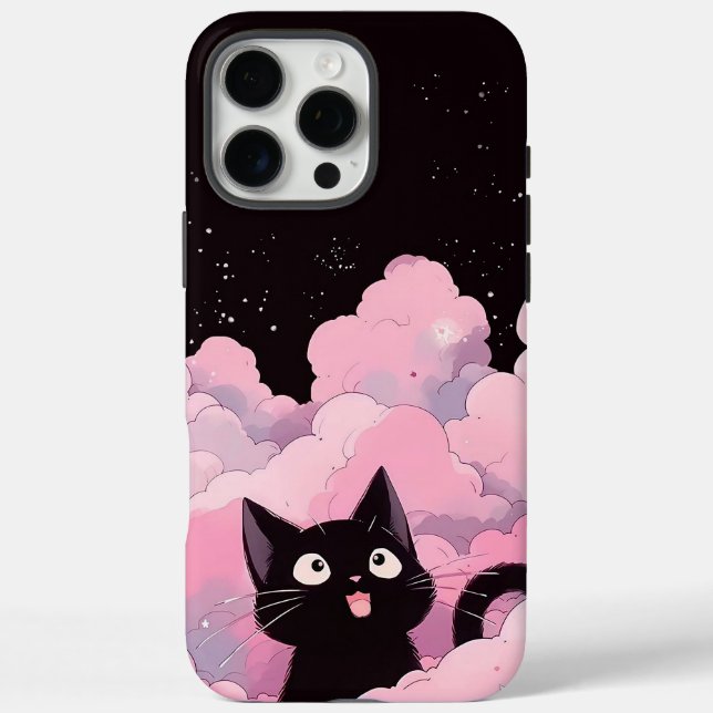 Katze und Himmel iPhone 16 Pro Max Hülle (Rückseite)