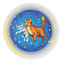 Katze und Hund im Weltraum