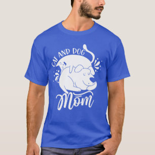 Katze und Hund Mama Hunde Katzen Liebhaber Mädchen T-Shirt