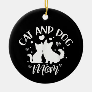 Katze Und Hund Mama Mädchen Liebhaberin Hunde Katz Keramik Ornament