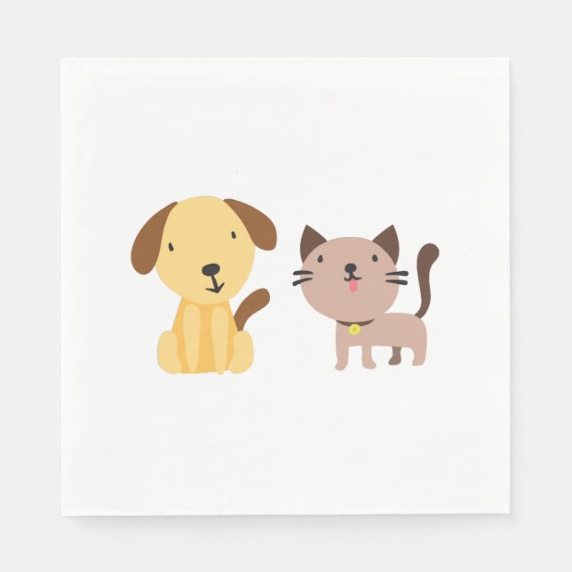 Katze und Hund   Serviette (Vorderseite)