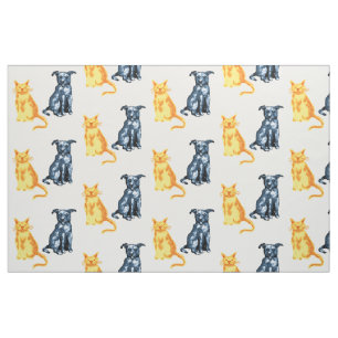 Katze und Hund Stoff