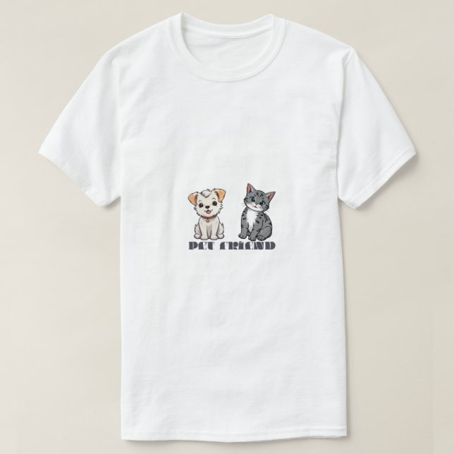 Katze und Hund  T-Shirt (Design vorne)
