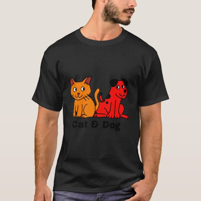 Katze und Hund T-Shirt (Vorderseite)