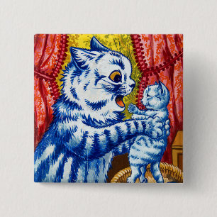 Katze und ihre Kätzchen Button