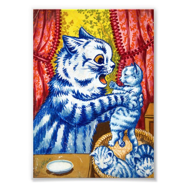 Katze und ihre Kätzchen Fotodruck (Vorne)