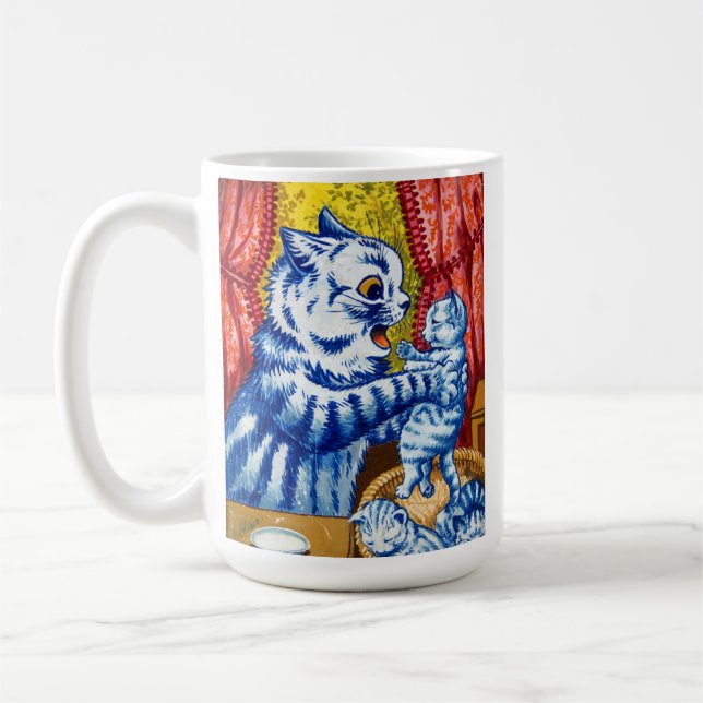 Katze und ihre Kätzchen Kaffeetasse (Links)