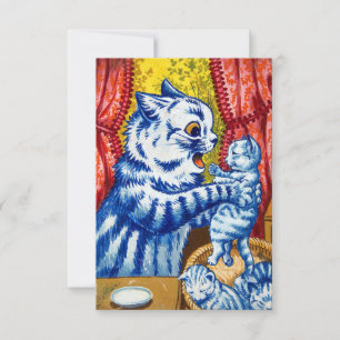 Katze und ihre Kätzchen RSVP Karte