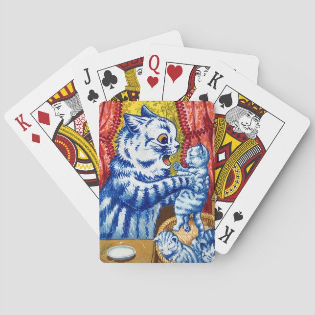 Katze und ihre Kätzchen Spielkarten (Rückseite)