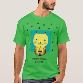 Katze und Kaffee T-Shirt