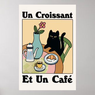 Katze und Kaffeemaschine Poster