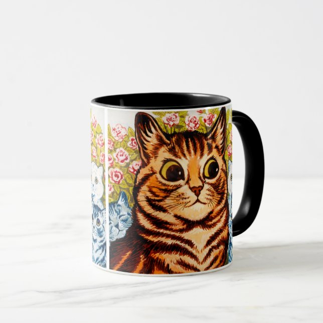 Katze und Kätzchen im Garten von Louis Wain Tasse (VorderseiteRechts)