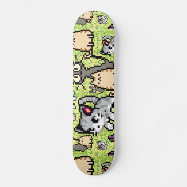 Katze und Kätzchen Skateboard (Vorderseite)