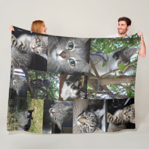 Katze- und KittenfotoCollage, Fleecedecke