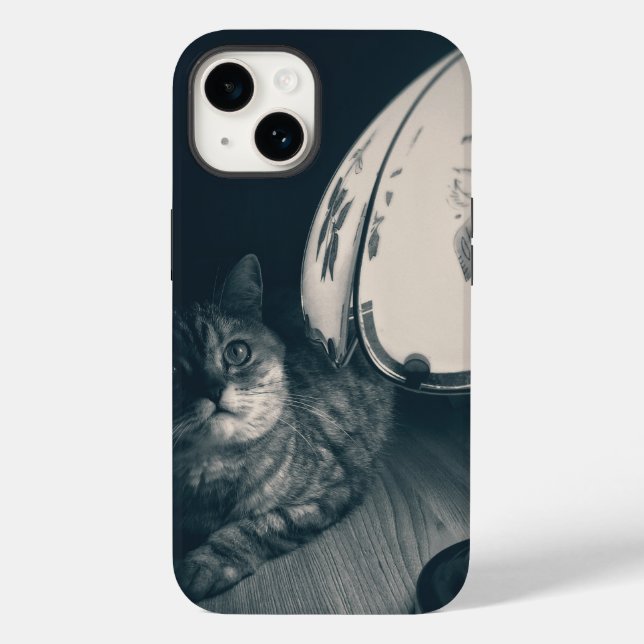 Katze- und Lampennoir-Style-Fotografie Case-Mate iPhone 14 Hülle (Rückseite)