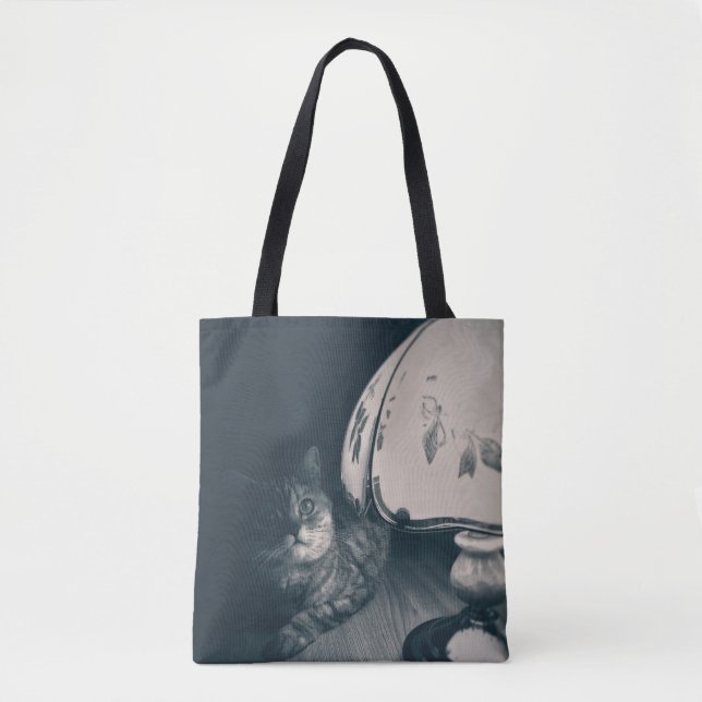 Katze- und Lampennoir-Style-Fotografie Tasche (Vorderseite)
