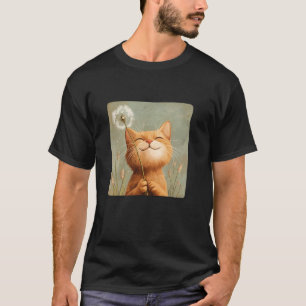 Katze und Löwenzahn-Magie für eine sanfte und trau T-Shirt