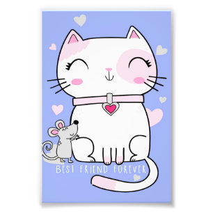 Katze und Maus Beste Freunde, Funny Cat Kitten Ges Fotodruck