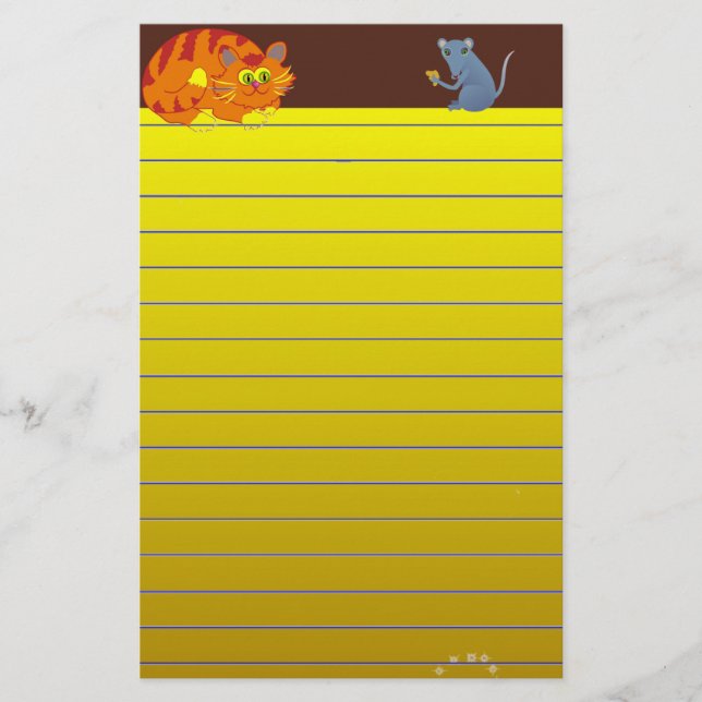 Katze und Maus Briefpapier (Vorderseite)