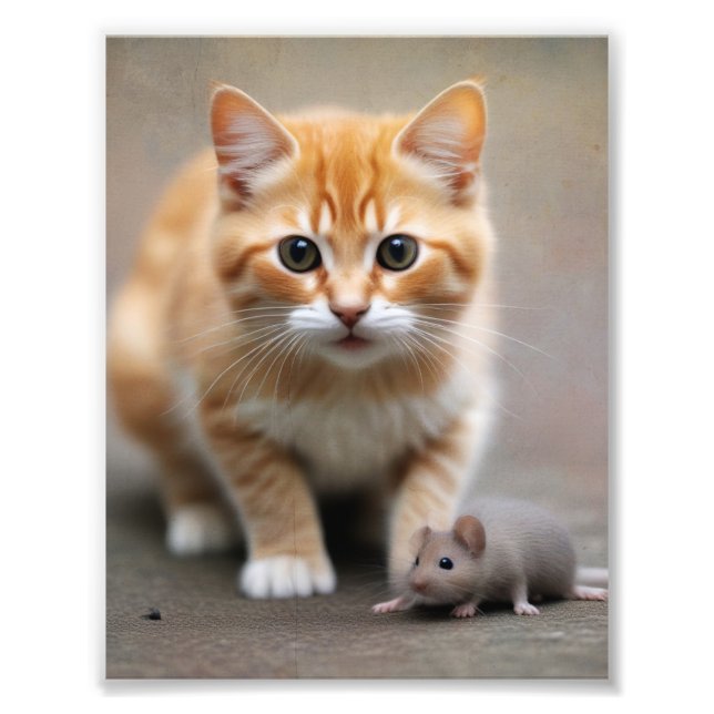 Katze und Maus Fotodruck (Vorne)