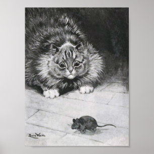 Katze und Maus, Louis Wain Poster