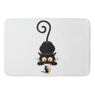 Katze und Maus mit Käse Fun Cartoon Charaktere Badematte