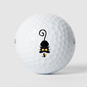 Katze und Maus mit Käse Fun Cartoon Charaktere Golfball