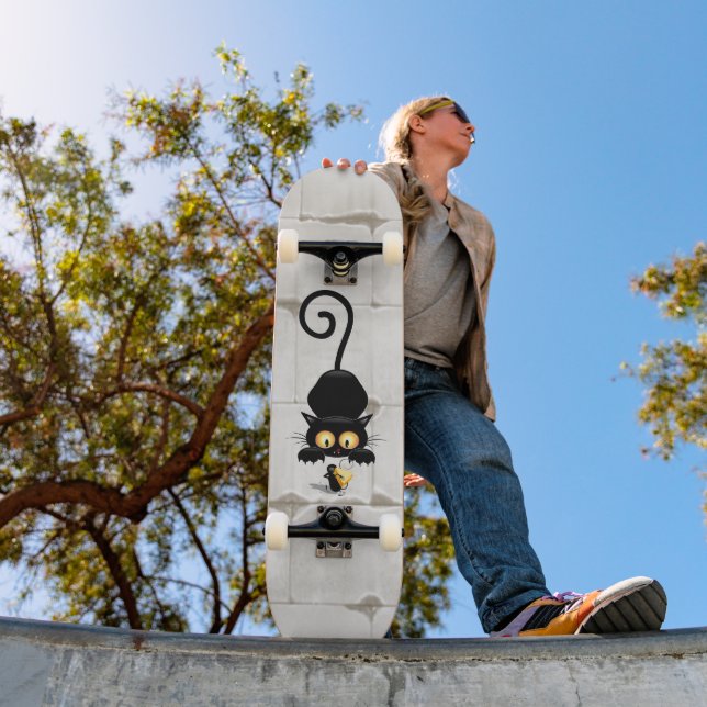 Katze und Maus mit Käse Fun Cartoon Charaktere Skateboard (Außenbereich 1)