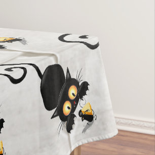 Katze und Maus mit Käse Fun Cartoon Charaktere Tischdecke