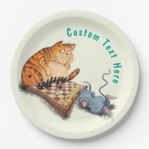 Katze und Maus Schach für Teller in Textdokumenten