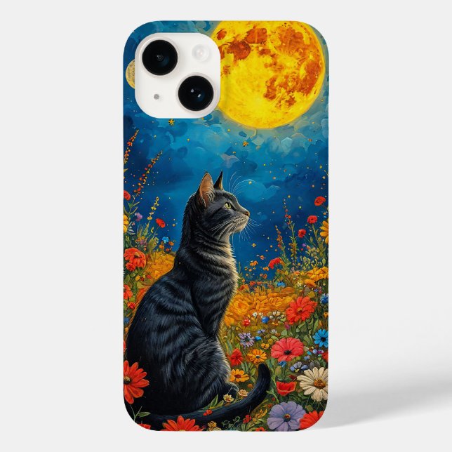 Katze und Mond Case-Mate iPhone 14 Hülle (Rückseite)