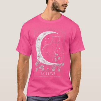 Katze und Mondsichel-Tarotkarte T-Shirt