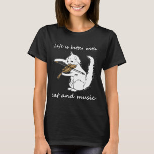 Katze und Musik, Geschenk für Katzen- und Musikli T-Shirt