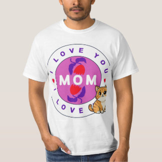 Katze und Mutter Design T-Shirt