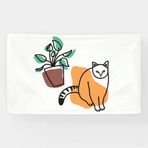 Katze und Pflanze Banner