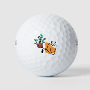 Katze und Pflanze Golfball