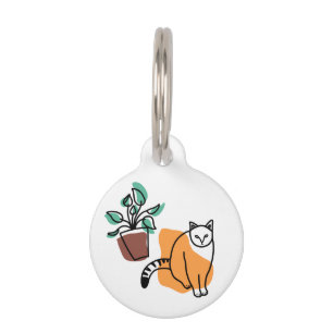 Katze und Pflanze Haustiermarke
