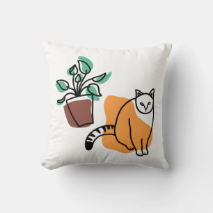 Katze und Pflanze Kissen