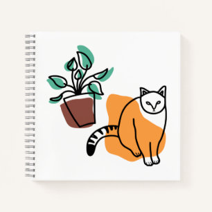 Katze und Pflanze Notizbuch