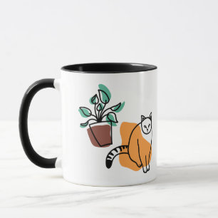 Katze und Pflanze Tasse